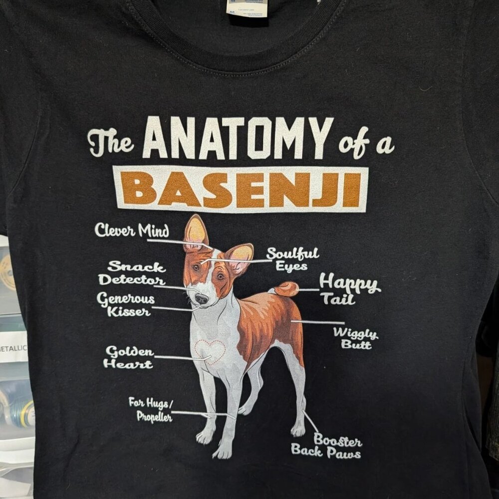Basenji Anatomy of T-Shirt Unisex Medium Port & Company